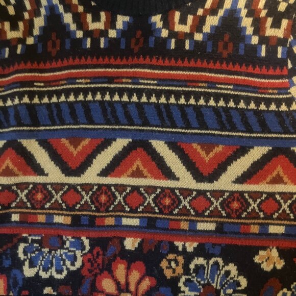 Farm Rio Ainika Tapestry Blue/Red Sweater in XL - Picture 5 of 8